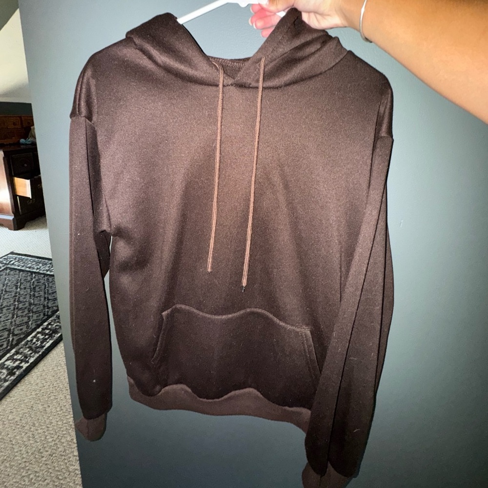 SHEIN Brown Hoodie Sweatshirt